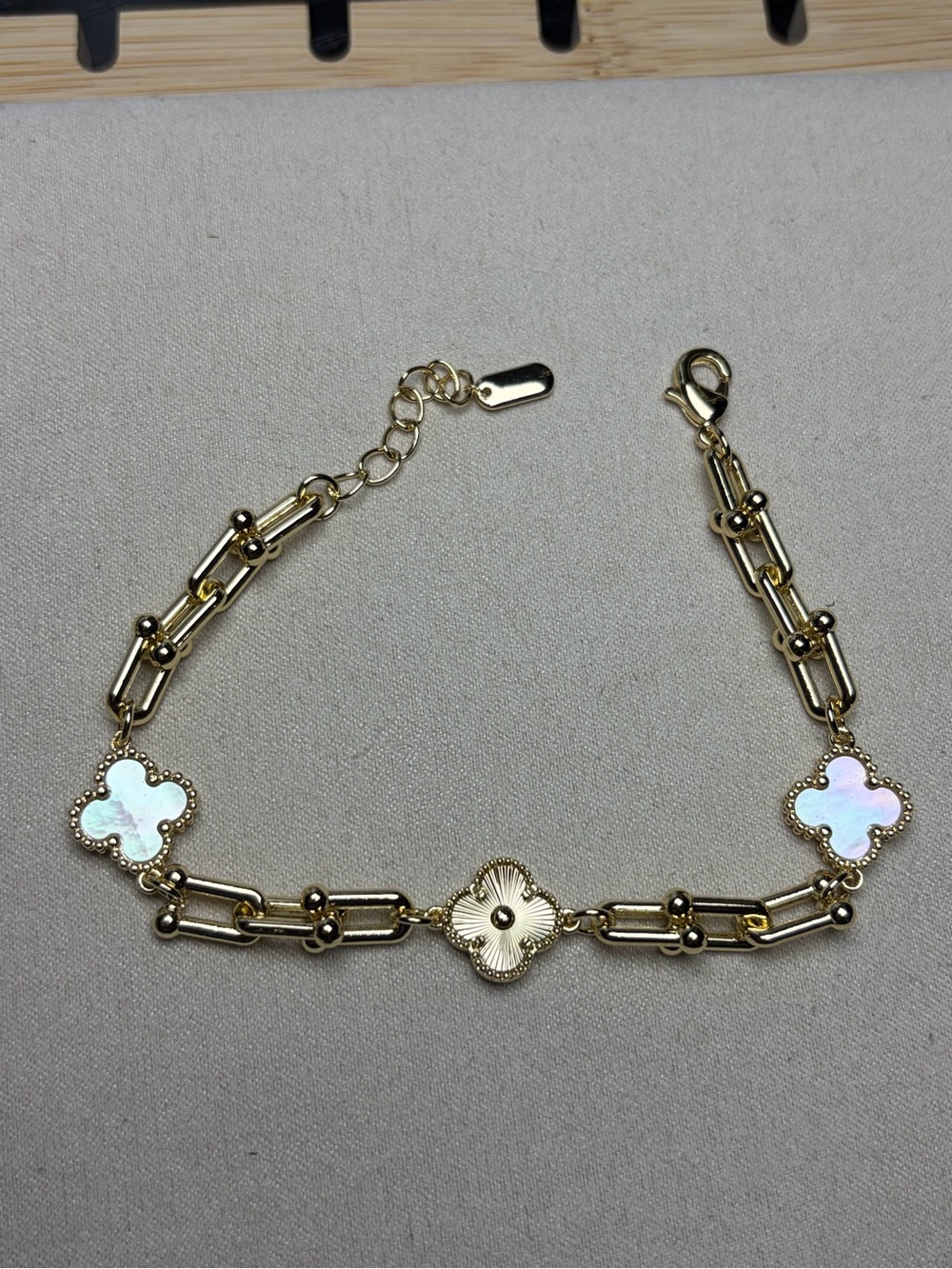 Bracelet with Iridescent Clover Accents